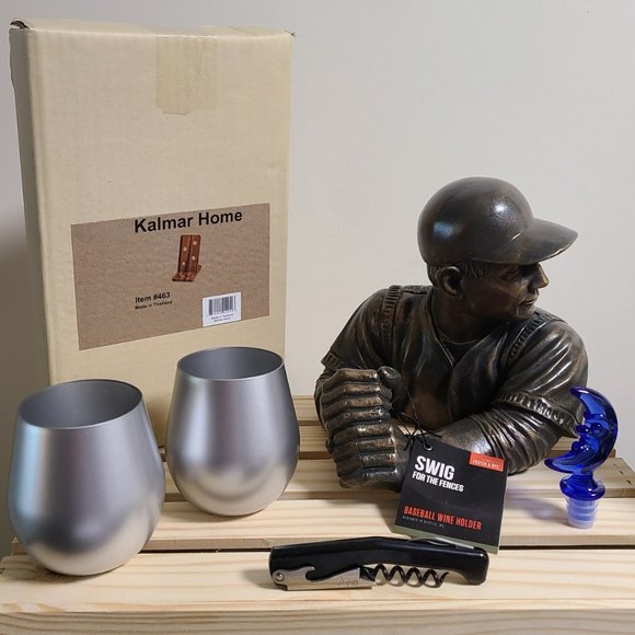 Baseball Wine Holder, Floating Wine Holder, Wine Glasses, Wine Stopper, Corkscre - Picture 2 of 2